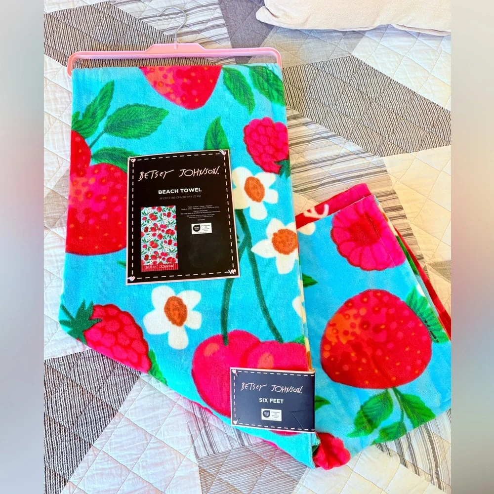 Betsey Johnson Colorful Floral Beach Towel